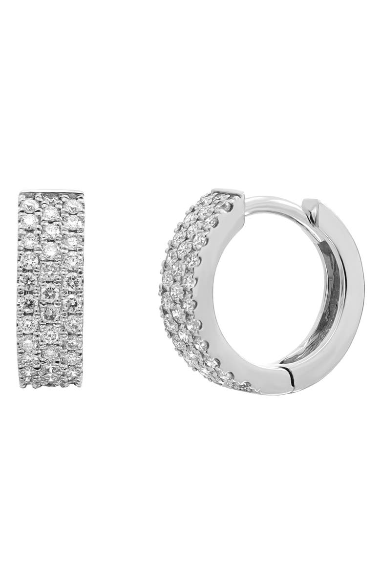 Bony Levy Diamond Hoop Earrings, Main, color, 18Kw White Gold