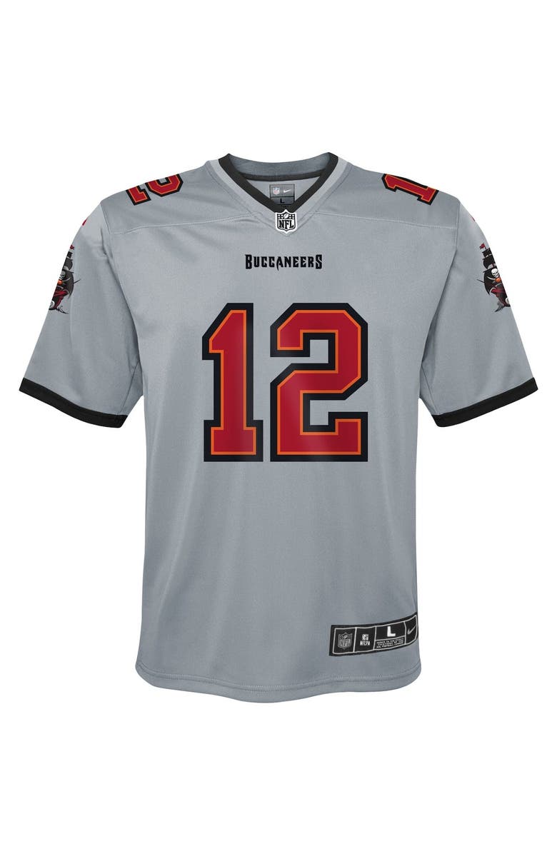 Nike Youth Nike Tom Brady Gray Tampa Bay Buccaneers Inverted Team Game Jersey, Alternate, color, 