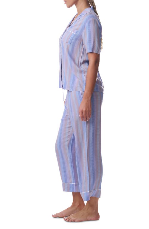 Splendid Notch Collar Pajamas In Multi Slat Stripe