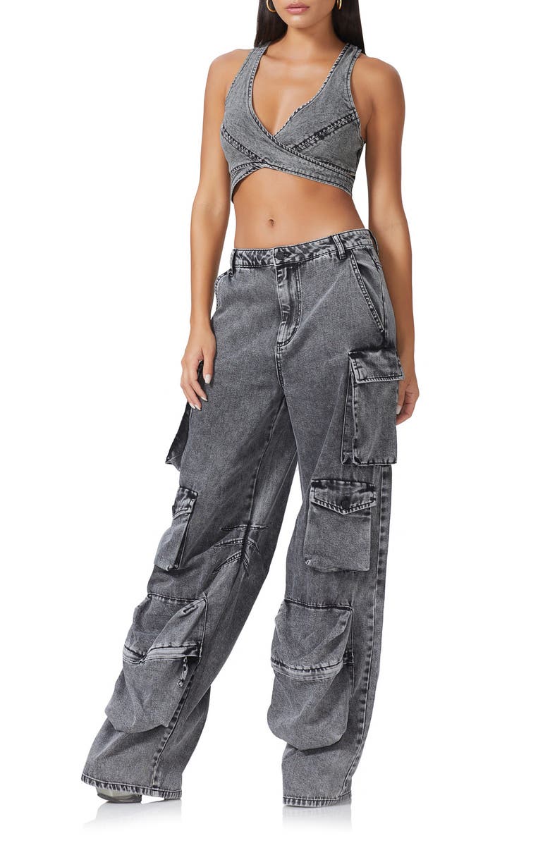 AFRM Parker Wide Leg Cargo Jeans, Alternate, color,