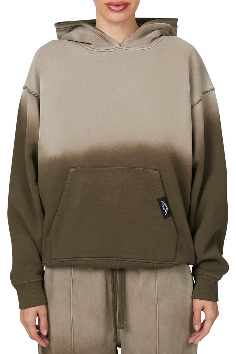 Gradient Spray Relaxed  Hoodie, Main, color, Brown