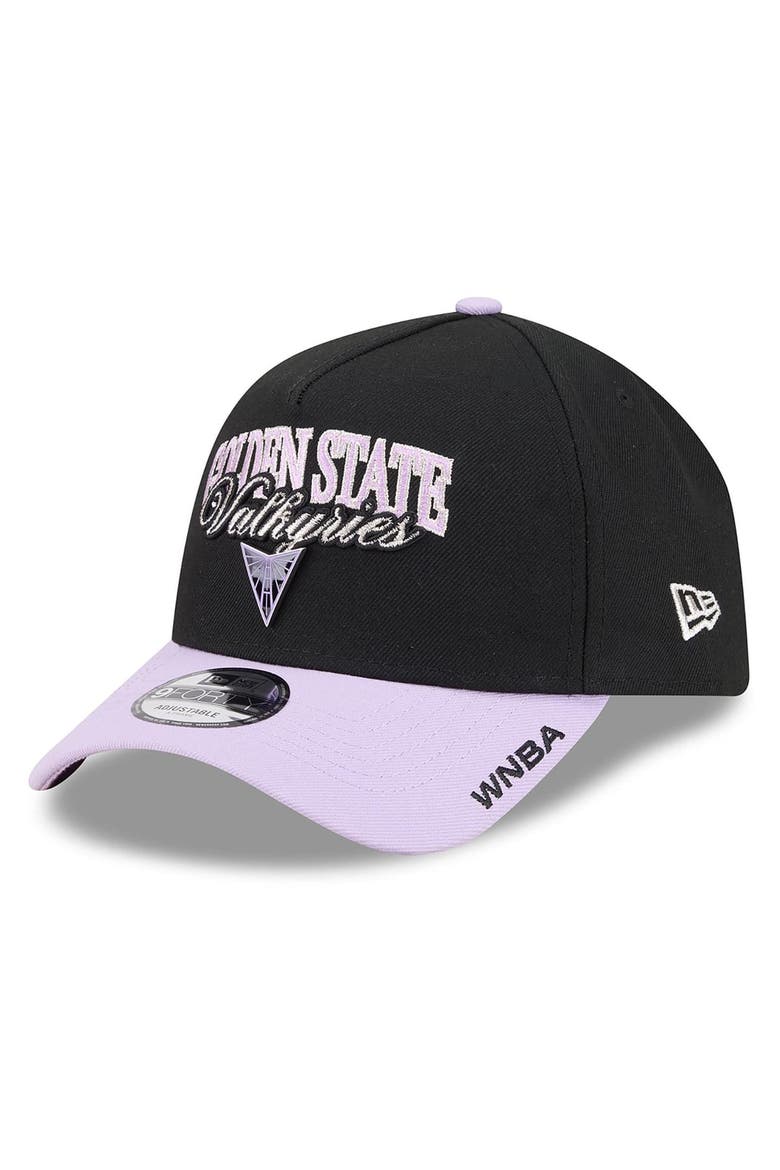 Unisex New Era Eclipse Black/Violet Golden State Valkyries WNBA Tip-Off 2026 Metal Badge A-Frame 9FORTY Adjustable Hat, Alternate, color, Eclipse Black