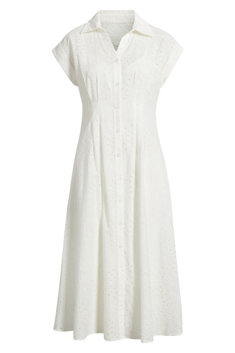 Cotton Broderie Anglaise Shirtdress, Alternate, color, WHITE