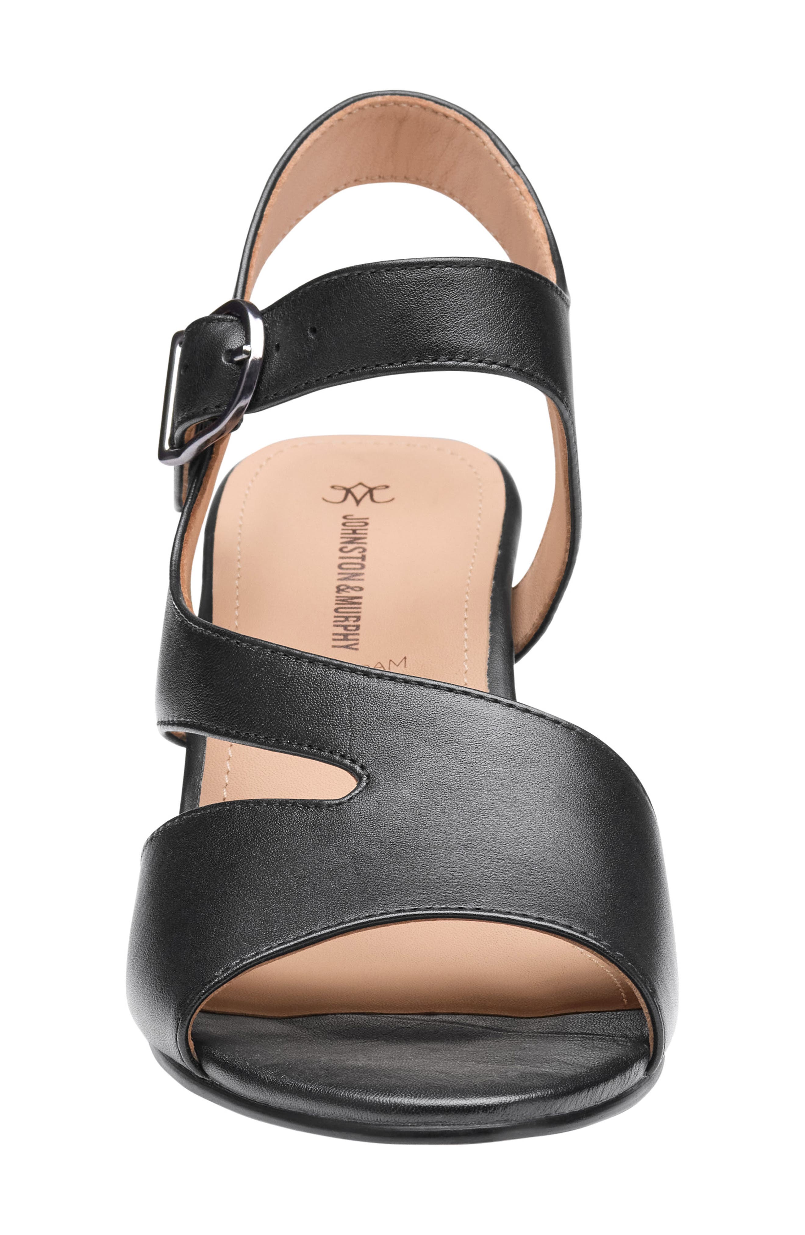Johnston & Murphy Samantha Slingback Sandal, Alternate, color, Black Nappa Leather