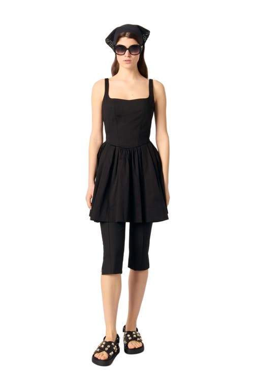 Maje Mini Knitted Babydoll Dress In Black