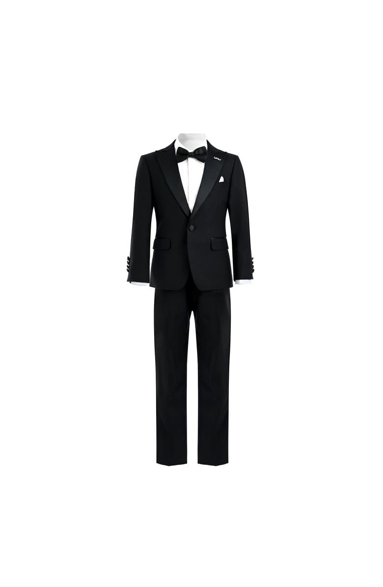 MOUSTACHE Peak Lapel Suit, Alternate, color, Black