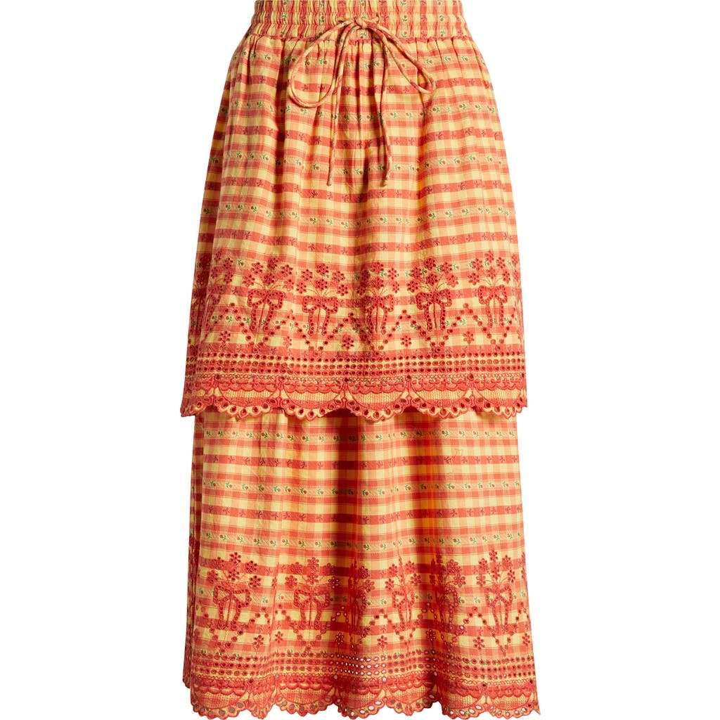 DAMSON MADDER DAMSON MADDER COSETTE RARA TIERED ORGANIC COTTON MIDI SKIRT