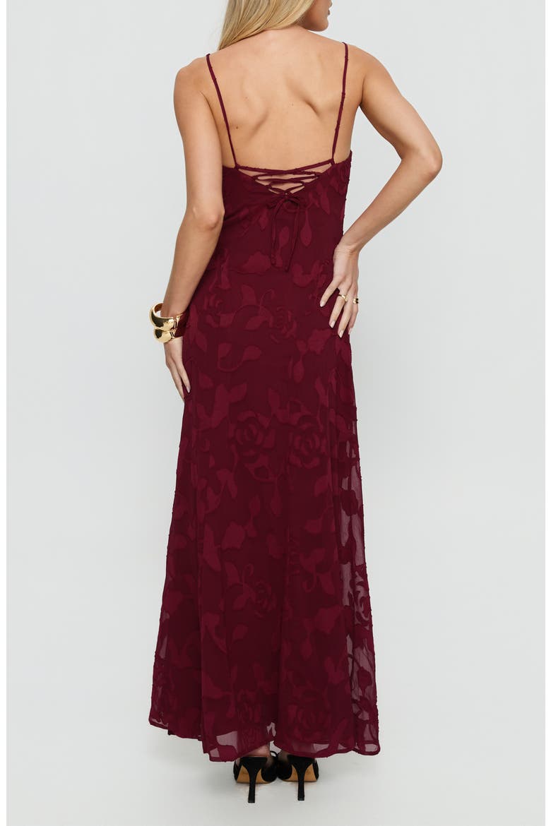 Leading Lady Floral Jacquard Gown, Alternate, color, RED FLORAL BURNOUT