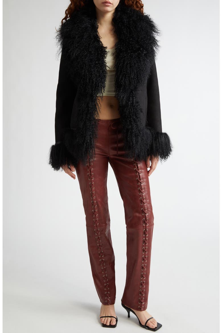 Bon Genuine Shearling Jacket, Alternate, color, BLACK