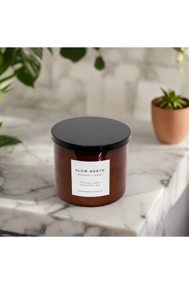 Rosemary + Lemon - Signature 3-Wick Candle, Alternate, color, Brown