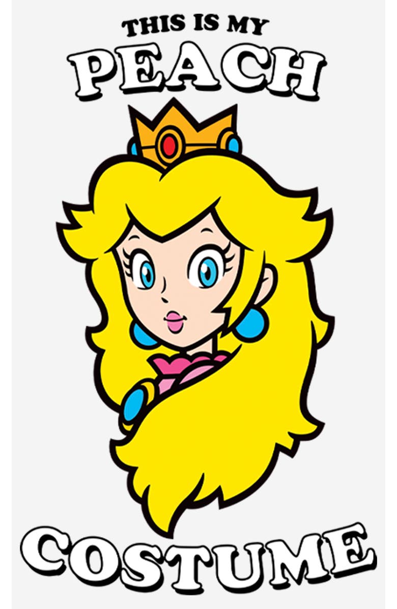 NINTENDO Women's Nintendo This is my Peach Costume Graphic T-Shirt, Alternate, color, White