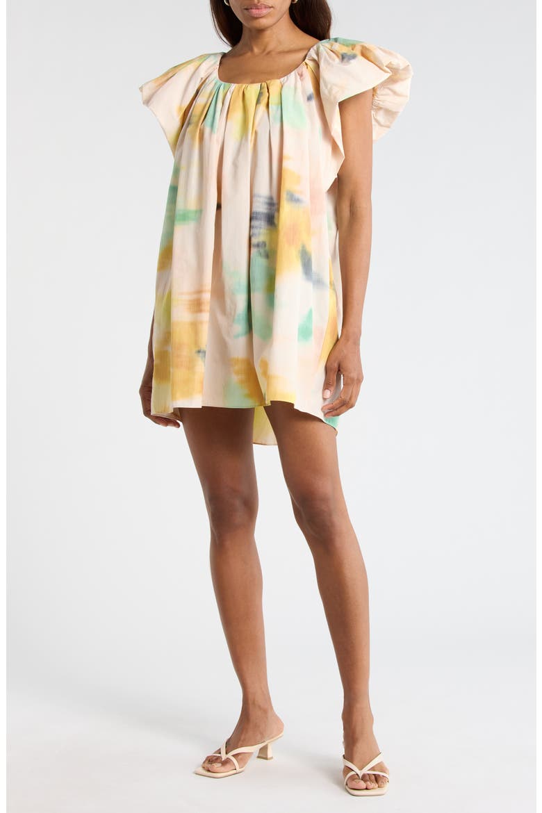 Abi Flutter Sleeve Minidress, Main, color, FLORAL MULTI
