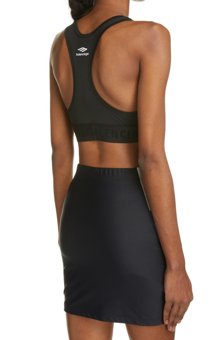 Balenciaga 3B Logo Sports Bra, Alternate, color, 