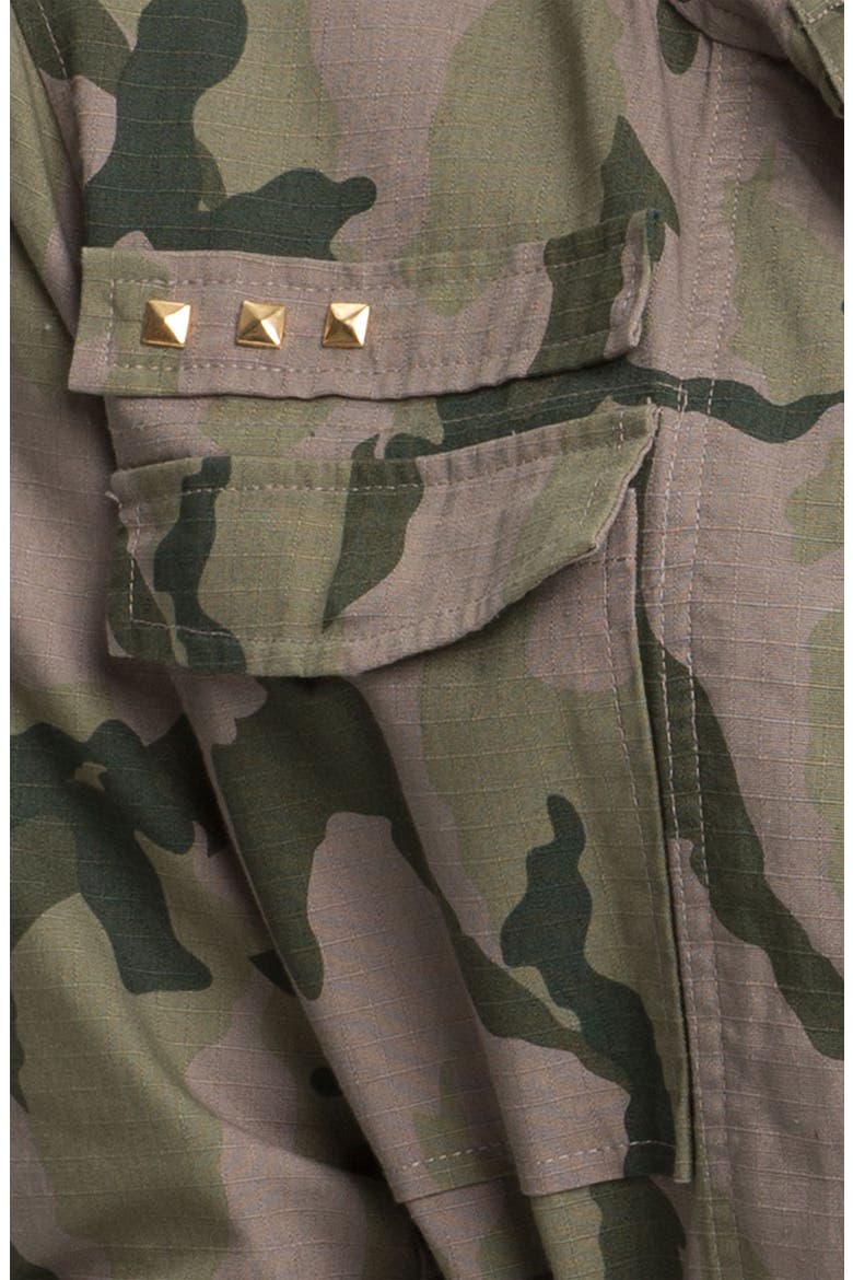 Fire Studded Camo Army Jacket, Alternate, color, CAMO