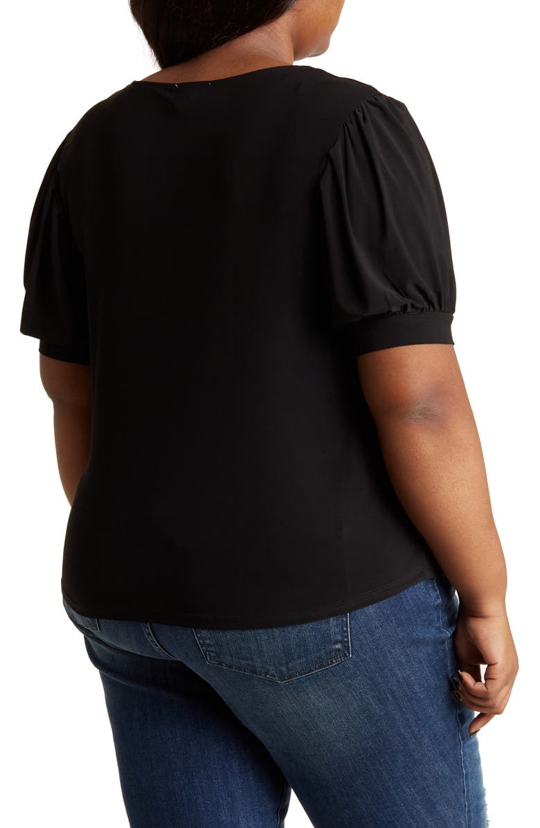 Carmen Marc Valvo Puff Sleeve Top, Alternate, color, 