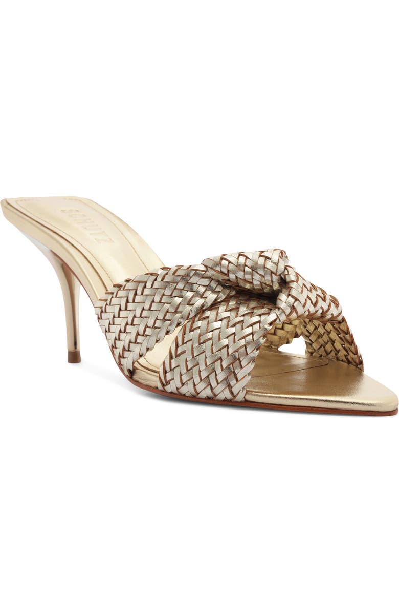 Schutz Marbella Pointed Toe Slide Sandal, Main, color, Platina