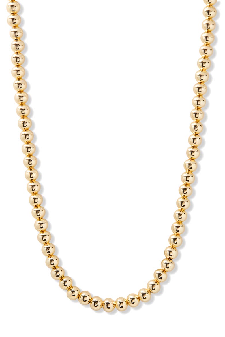 Makenna Beaded Ball Chain Necklace, Main, color, GOLD