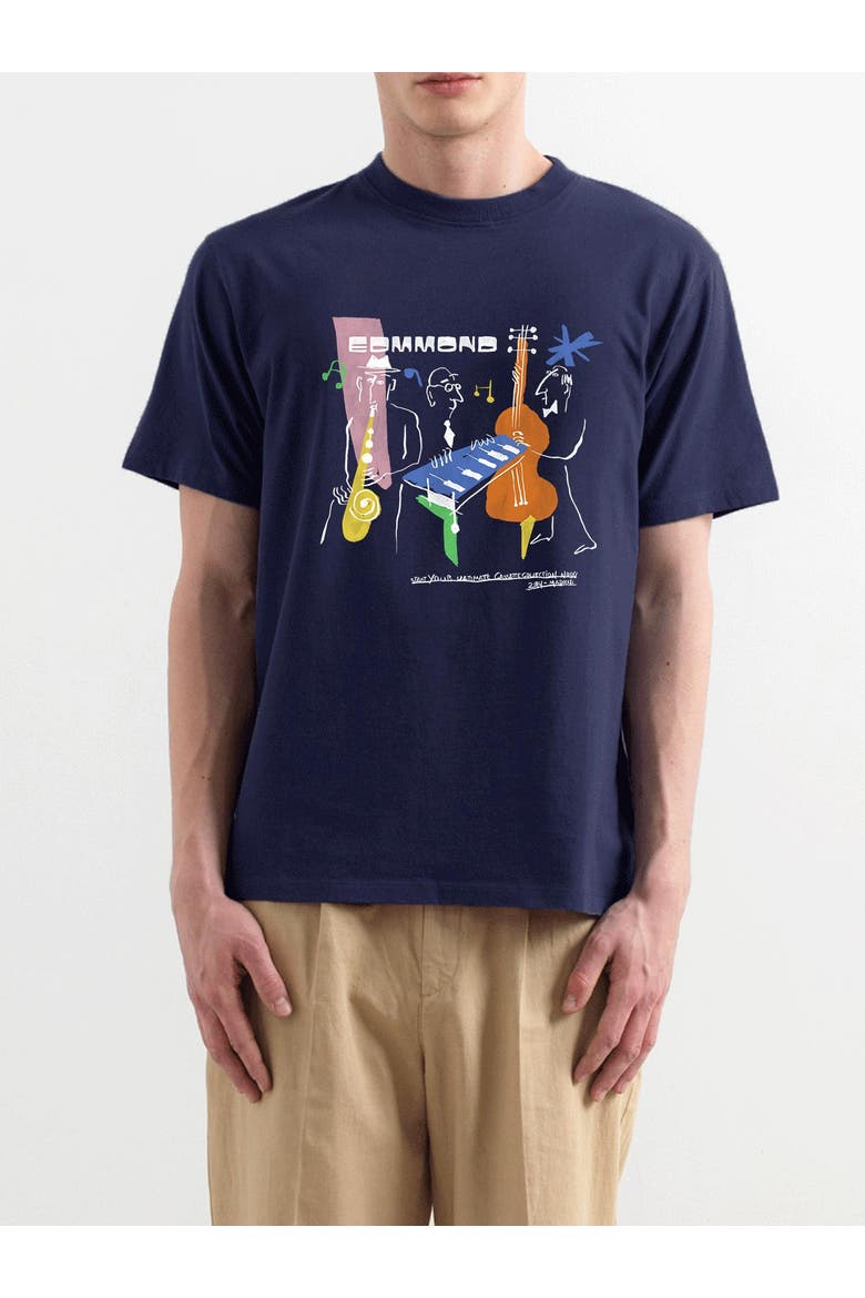 Cassette Print T-Shirt, Alternate, color, Plain Navy