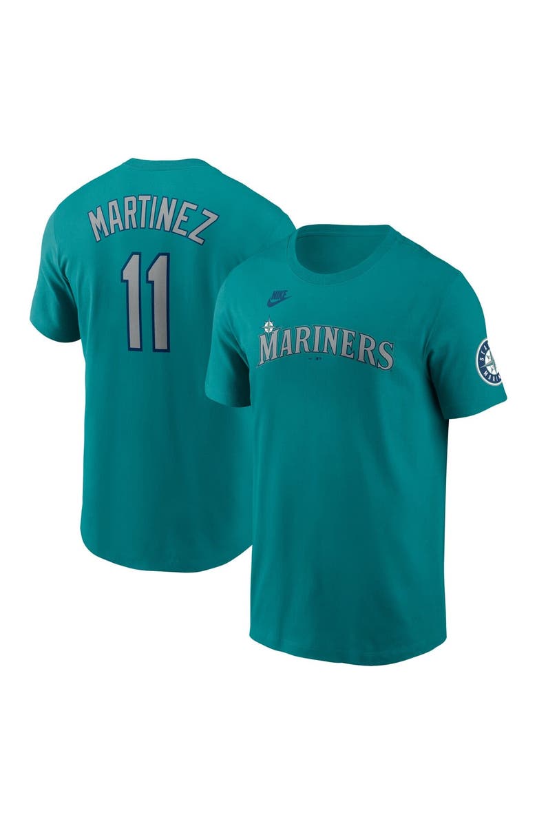 Nike Men's Nike Edgar Martinez Aqua Seattle Mariners Cooperstown Collection Name & Number T-Shirt, Alternate, color, 