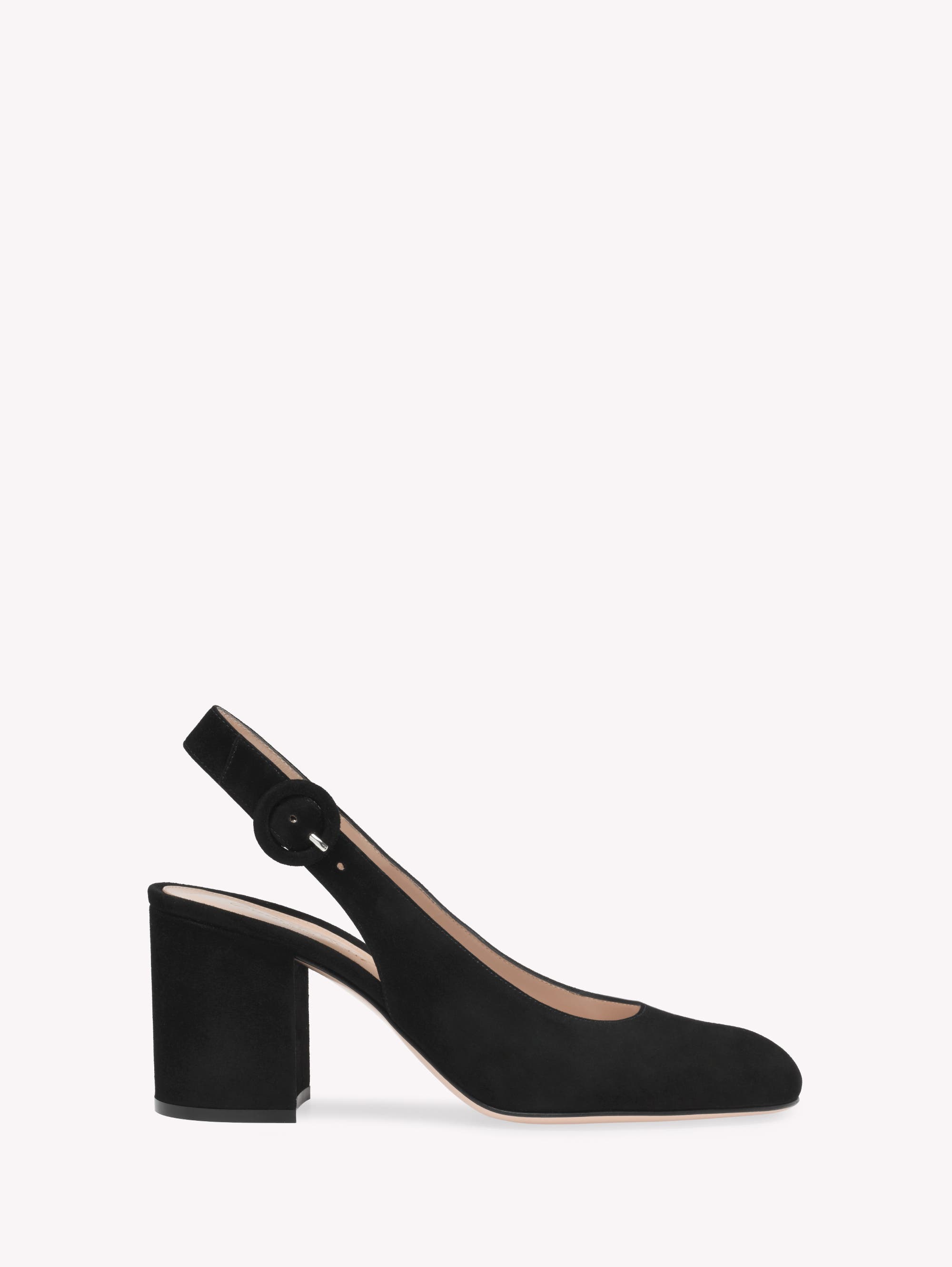 Gianvito Rossi Joelle Sling Pump, Alternate, color, Black Suede