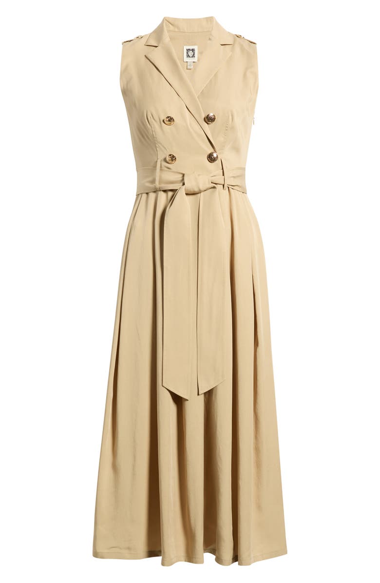 Anne Klein Modern Trench Sleeveless Dress, Alternate, color, Beige