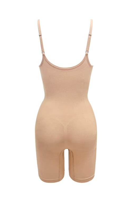 Proclaim Mid-thigh Plant-based Shapewear Bodysuit In Light Nude