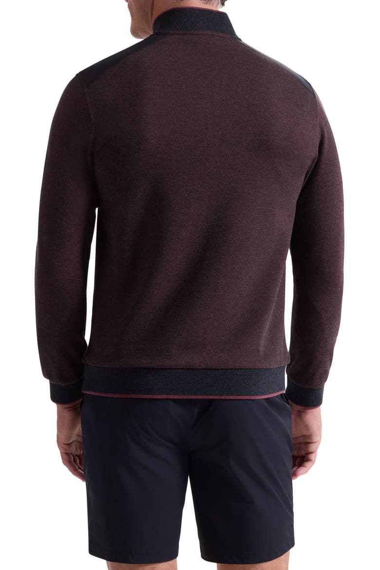 Mélange Quarter Zip Top, Alternate, color, BURGUNDY