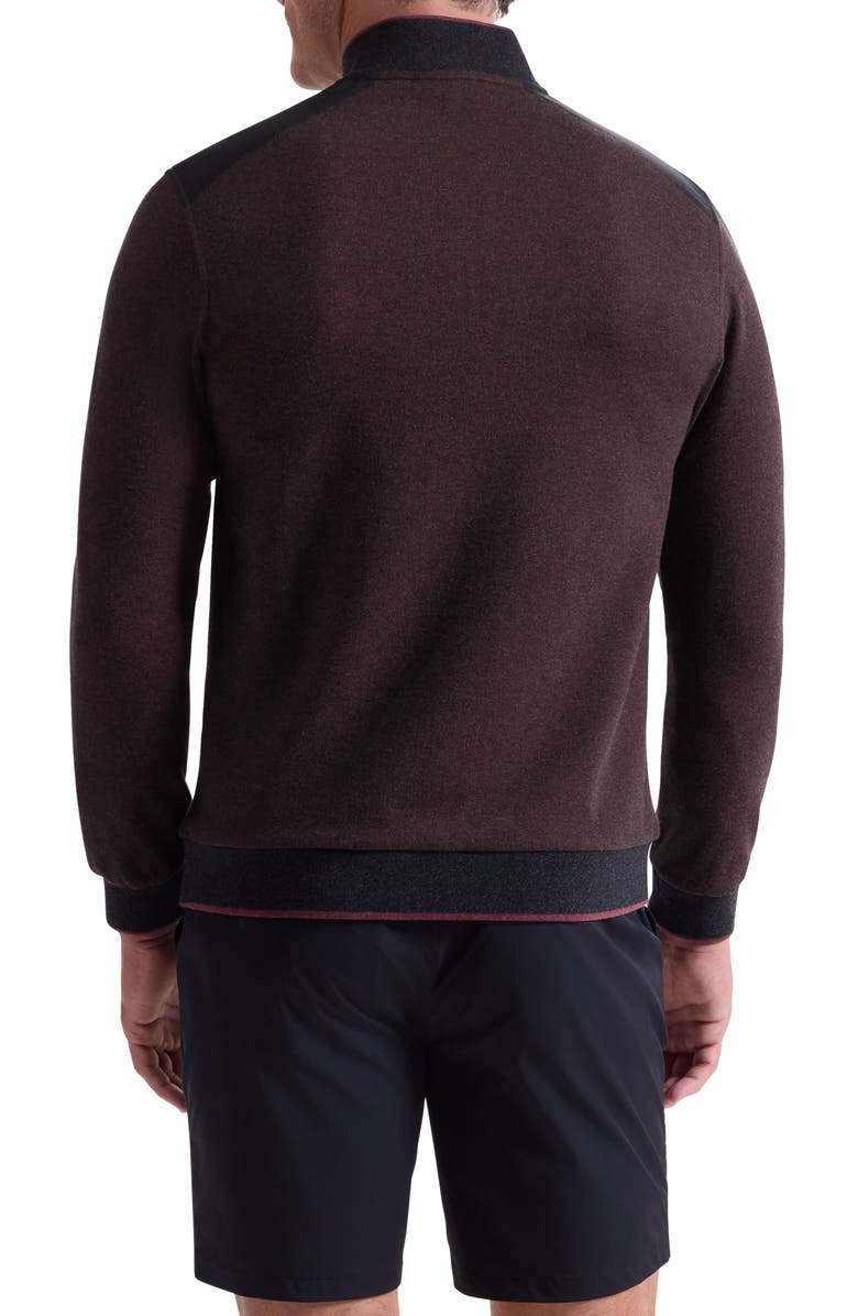 Bugatchi Mélange Quarter Zip Top, Alternate, color, Burgundy