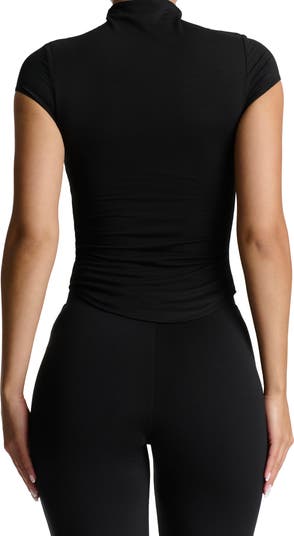 Smooth Mock Neck Crop Top