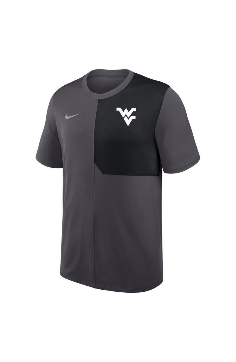 Nike Men's Nike Anthracite West Virginia Mountaineers 2025 Sideline UV Performance Coach T-Shirt, Alternate, color, Anthracite