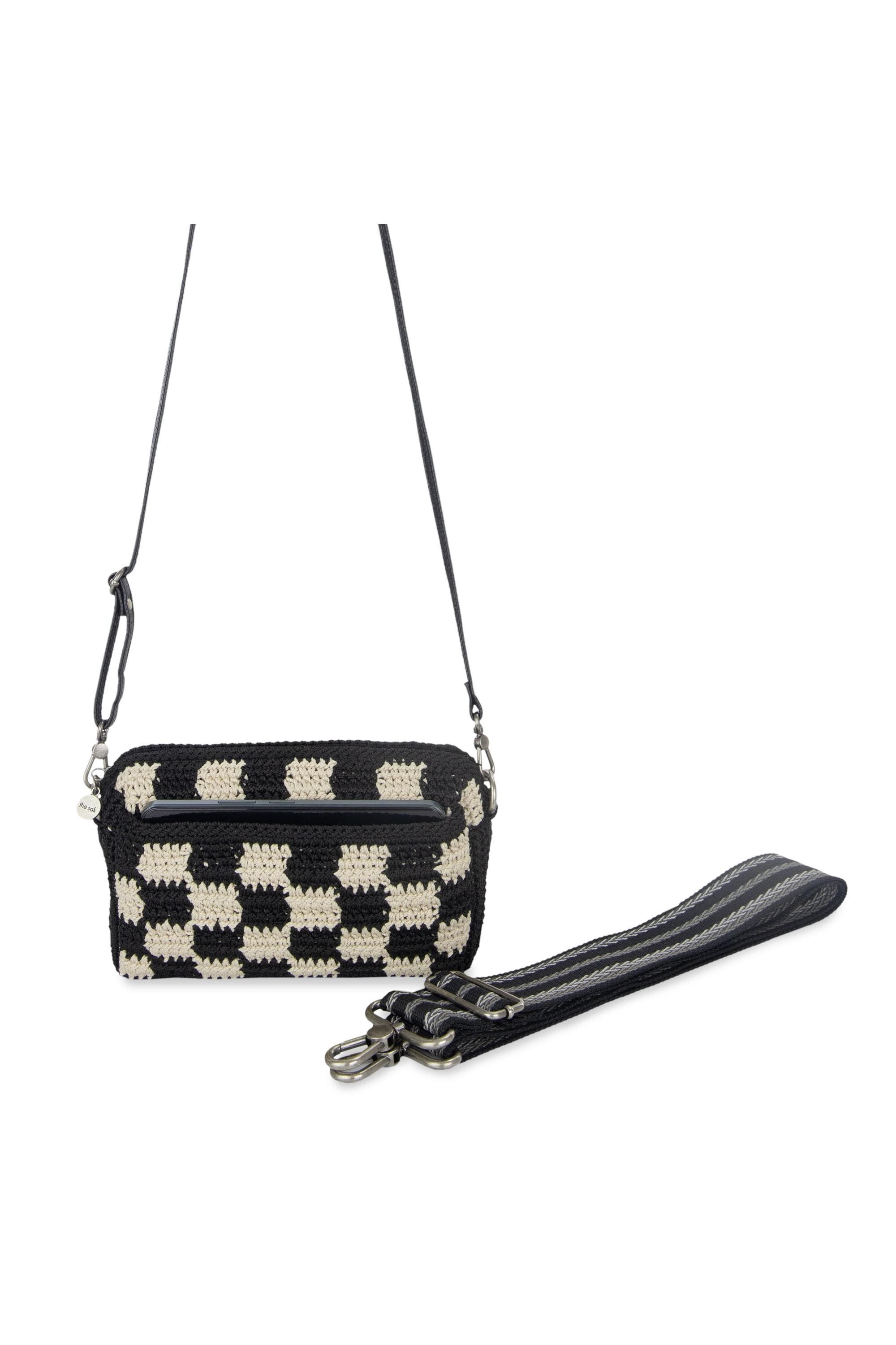 The Sak Cora Smartphone Crossbody Bag, Alternate, color, Black Check
