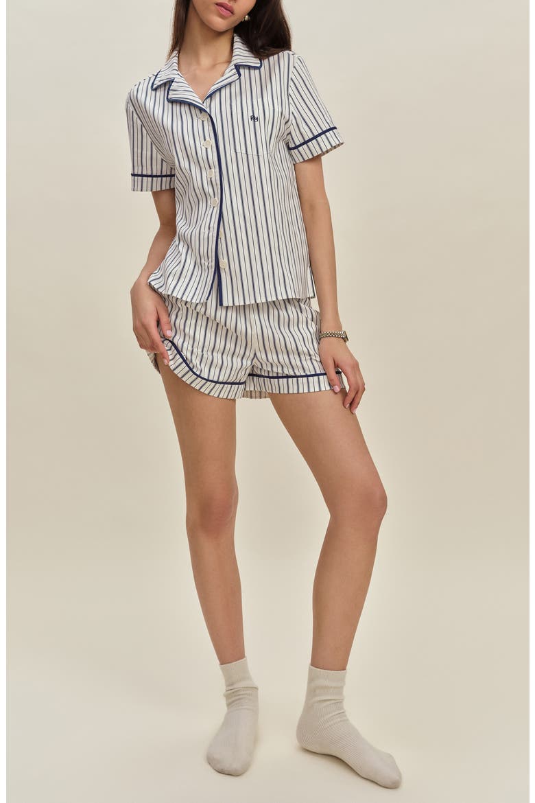 Blair Stretch Organic Cotton Short Pajamas, Alternate, color, SUMMER DAY STRIPE