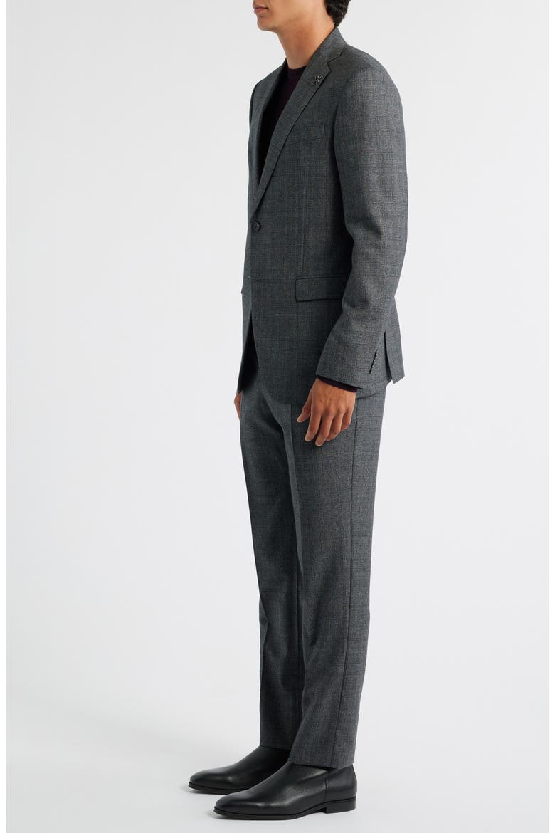 Bleeker Grey Glen Plaid Virgin Wool Suit, Alternate, color, CHARCOAL
