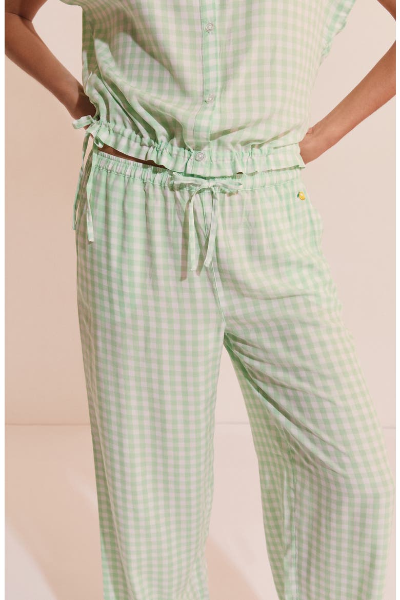 Brise Plaid Wide Leg Pajama Pants, Alternate, color, NILE GREEN