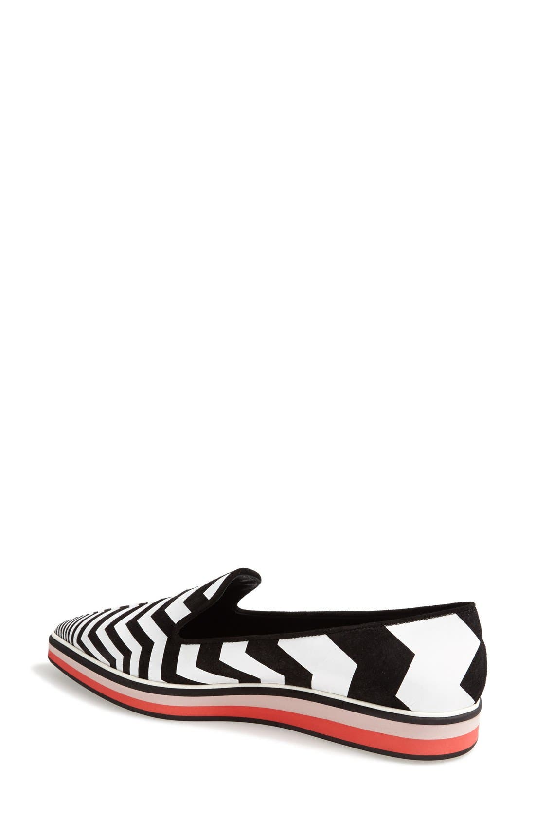 Chevron Loafer, Alternate, color, BLACK/ WHITE