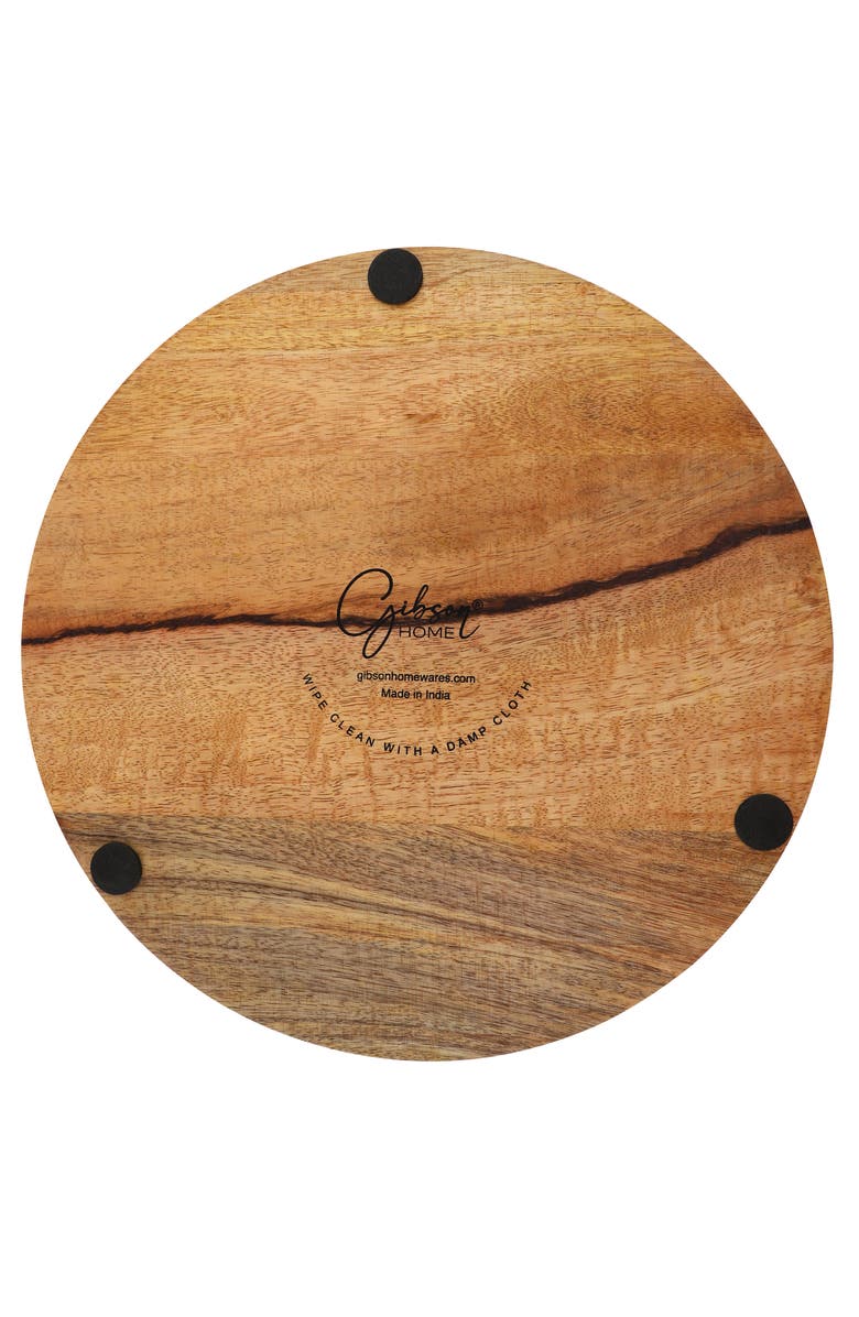 Gibson Home 12 Inch Duo Tone Round Wood Serving Board, Alternate, color, White