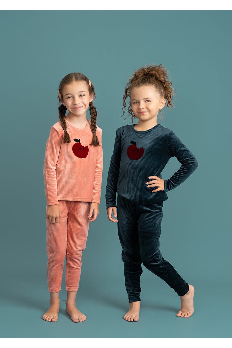 Apple Cotton Velour 2 Piece Top and Pant Set, Alternate, color, Clay