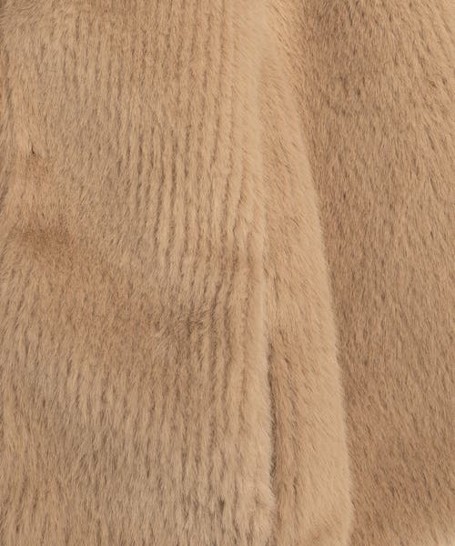 Echo Collarless Fur Jacket With Raglan Sleeves In Brown