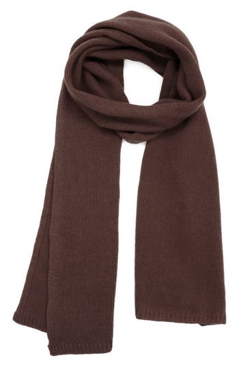 Portolano Solid Cashmere Scarf In Brown