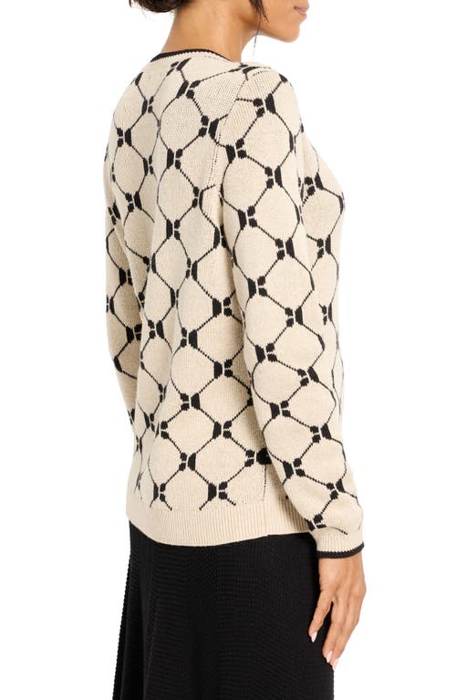 Nic + Zoe Nic+zoe Geometric Argyle Sweater In Multi