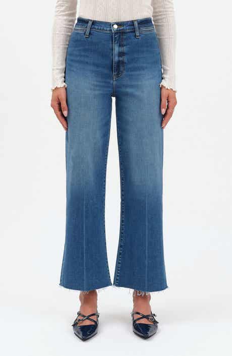 Pleaser High Waist Raw Hem Crop Jeans