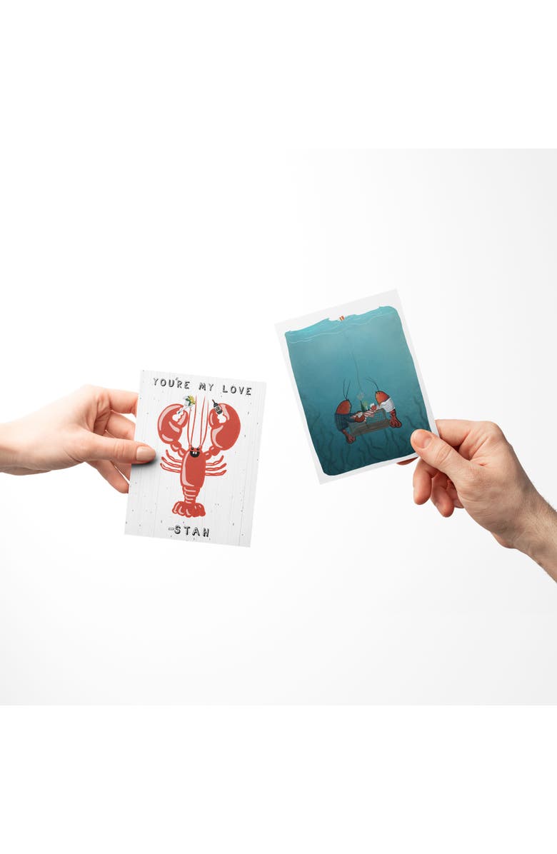 Ramus & Co Love/Friendship Greeting Card Pack (3ct) "Lobster Date, Tote Bag, Love-stah", Alternate, color, Multi-Pack