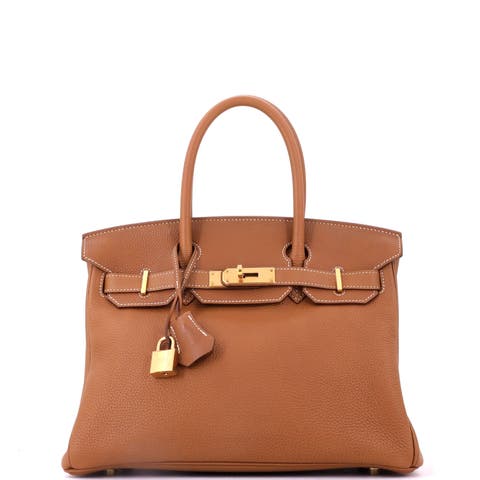 Birkin Handbag Brown Togo with Gold Hardware 30