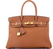 Pre-Owned Hermes Birkin Handbag Brown Togo with Gold Hardware 30