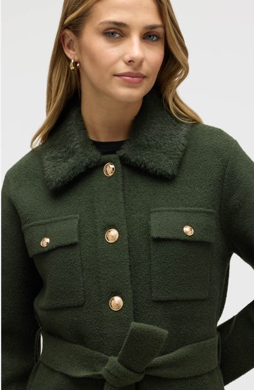 Nvlt Military Pocket Belted Sweater Coat In Green