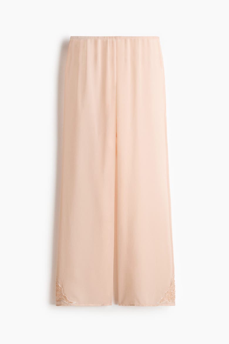 Straight-leg Pants With Beaded Detail, Alternate, color, Peach pink