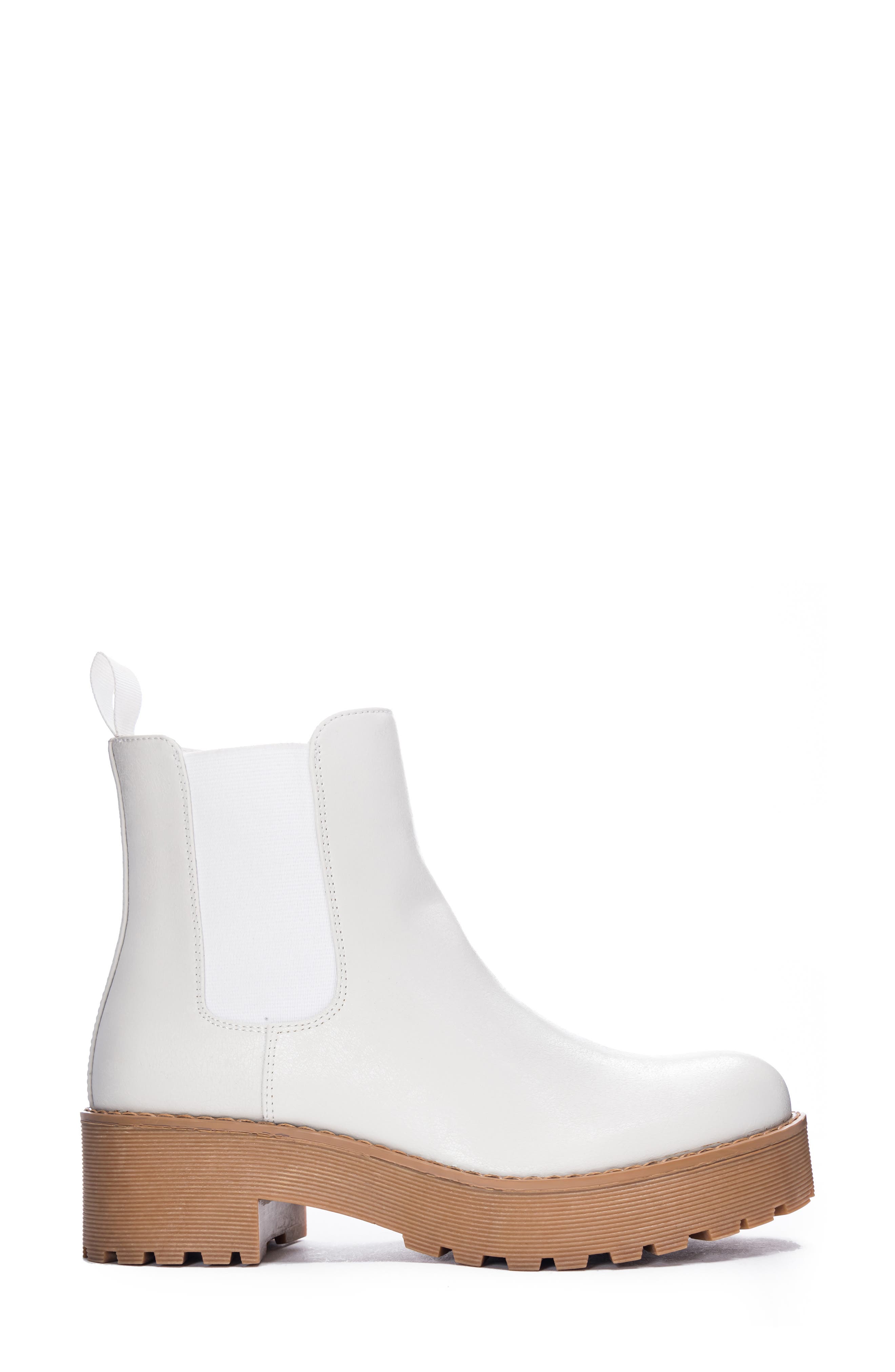Maps Chelsea Boot, Alternate, color, WHITE/ WHITE FAUX LEATHER