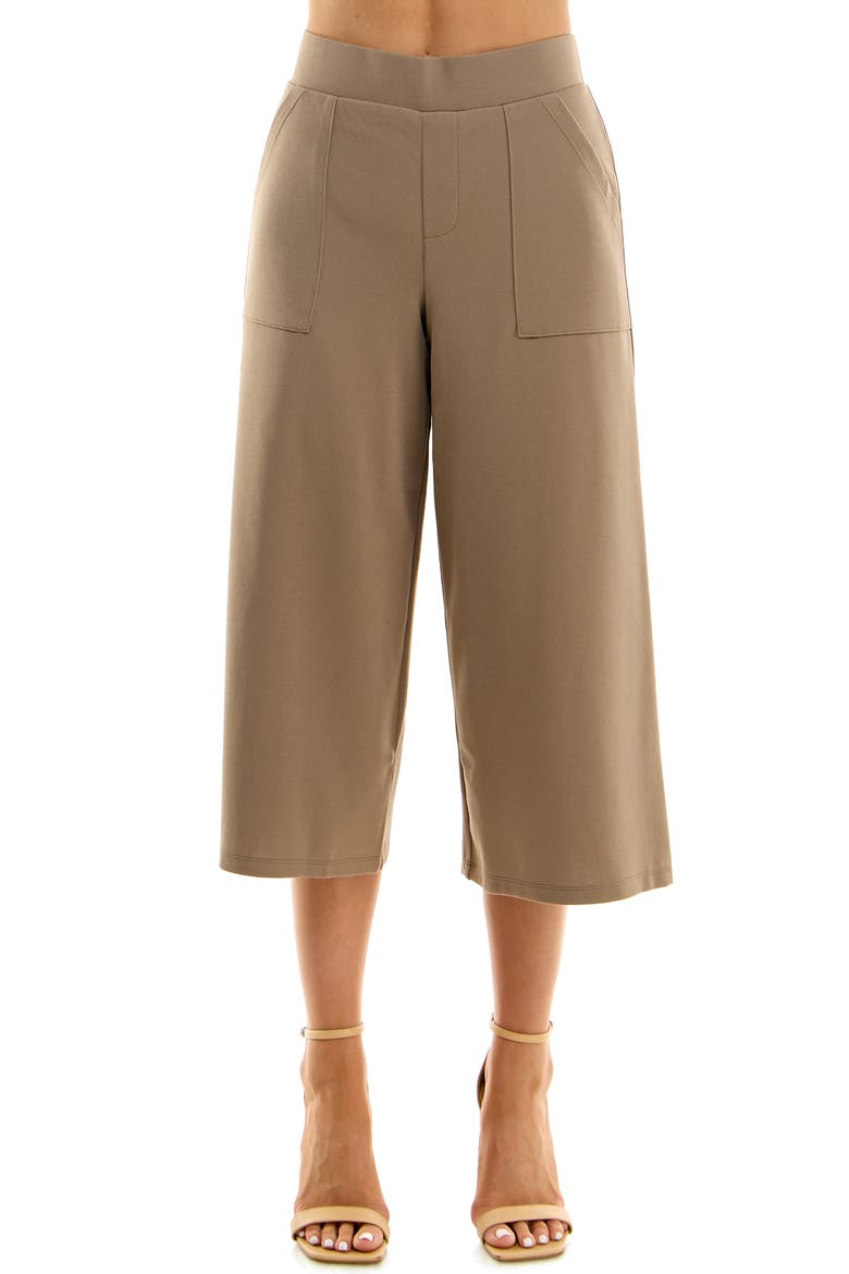 Elastic Waist Culotte Pants, Main, color, MINK