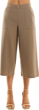 Nina Leonard Elastic Waist Culotte Pants
