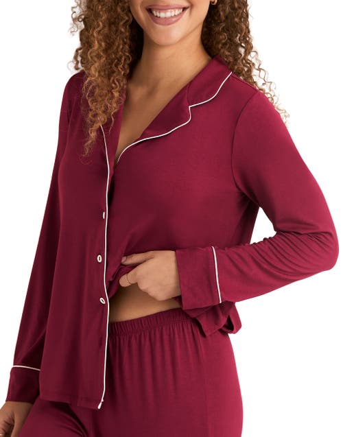 Adore Me Matilda Pajama Set In Burgundy